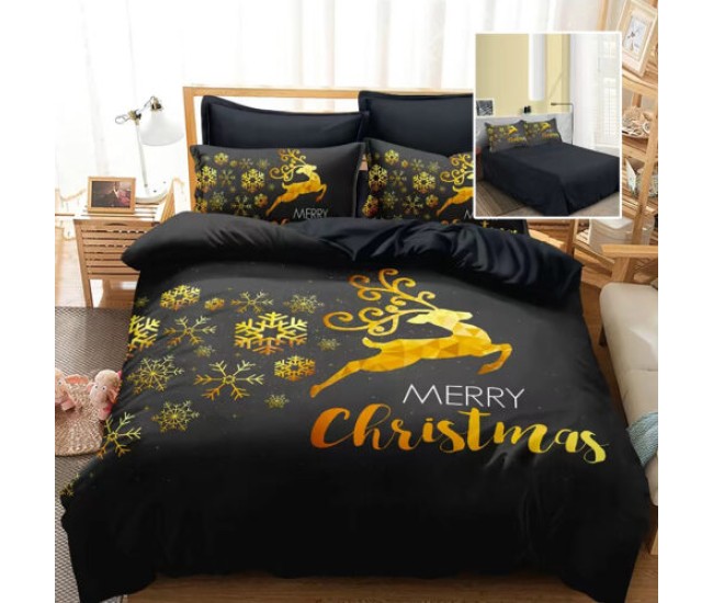 Lenjerie pat finet 3d 6 piese craciun f-xmas53 Lenjerie pat finet 3d 6 piese craciun f-xmas53